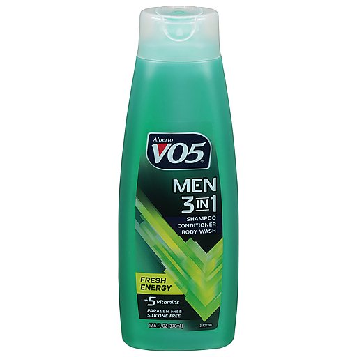 Alberto VO5 Shampoo, Conditioner, Body Wash, 3 In 1, Fresh Energy, Men 12.5 Fl Oz