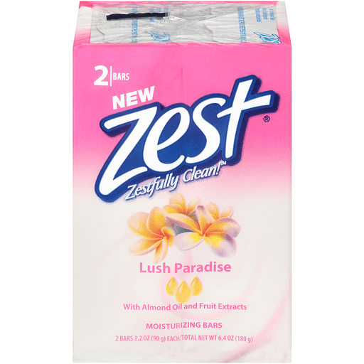 Zest Lush Paradise Moisturizing Soap 2-3.2 Oz. Bars