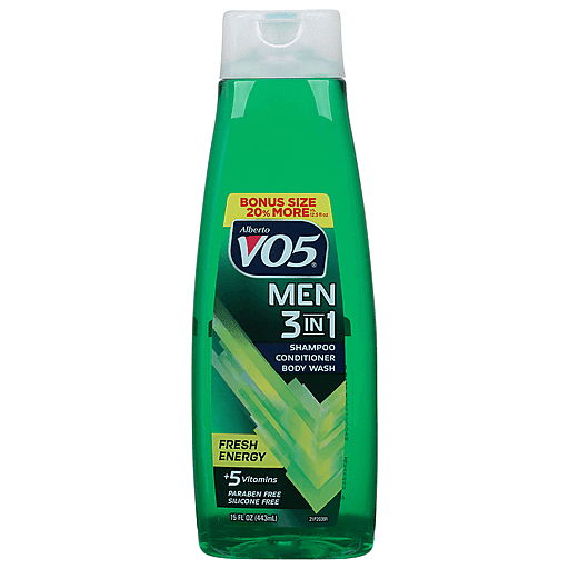 Alberto VO5 Shampoo, Conditioner, Body Wash, 3 In 1, Fresh Energy, Men 15 Fl Oz