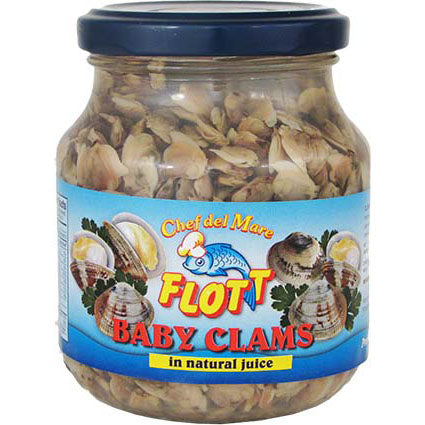 Flott Tuna Whole Baby Clams In Natural Jucie Jar 9.5 Oz