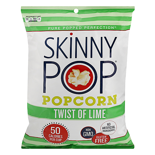 SkinnyPop Twist Of Lime Popcorn, 4.4 Oz Grocery Size Bags, Healthy Popcorn Snacks, Gluten Free