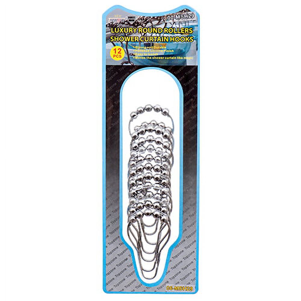 Topzone Shower Curtain Hooks 12pc Metal X
