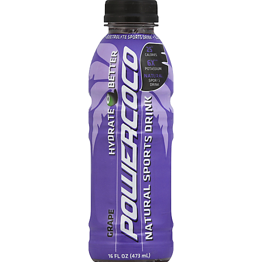 PowerCoco Electrolyte, Grape Sports Drink - 16 Oz