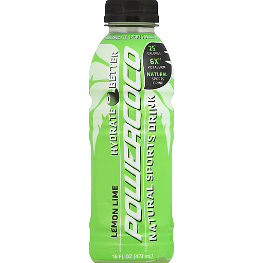 PowerCoco Sports Drink, Coconut Water, Lemon-Lime