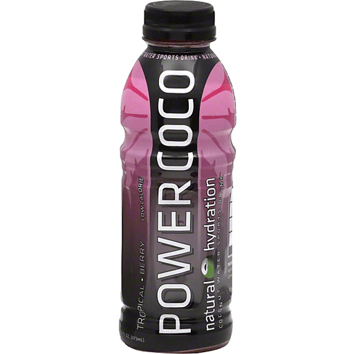 PowerCoco Sports Drink, Coconut Water, Tropical Berry