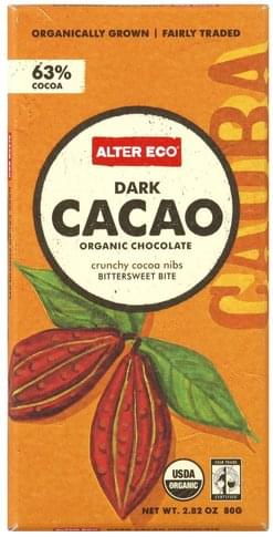 Alter Eco Dark Cacao Organic Chocolate Crunchy Cocoa Nibs