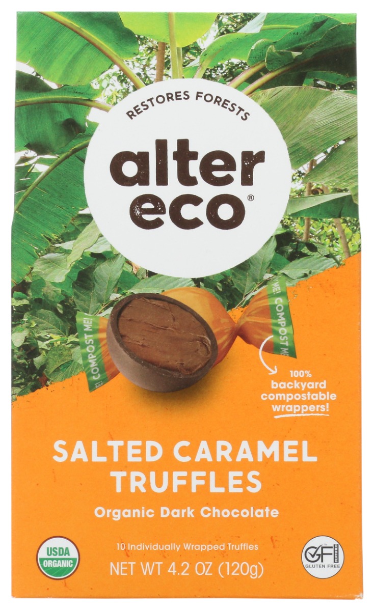 Alter Eco Organic Dark Chocolate Salted Caramel Truffles 4.2 Oz
