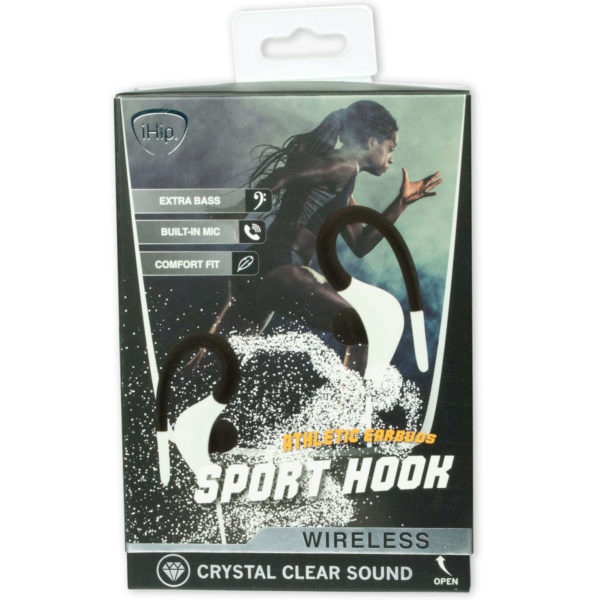 Bulk buys Ihip Black And White Sport Hook Wireless Bluetooth Earbuds
