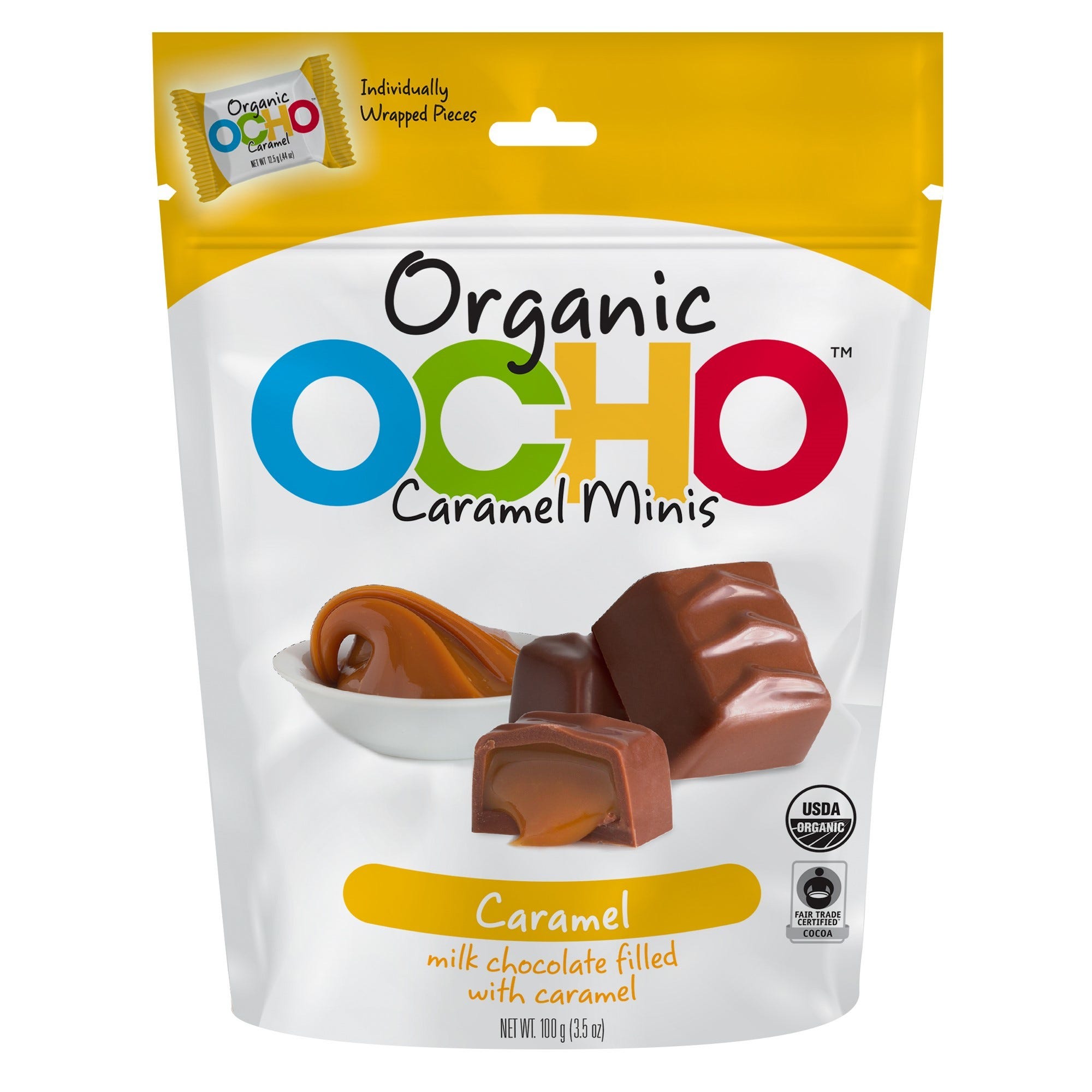 Ocho Candy Organic Milk Chocolate Caramel Minis