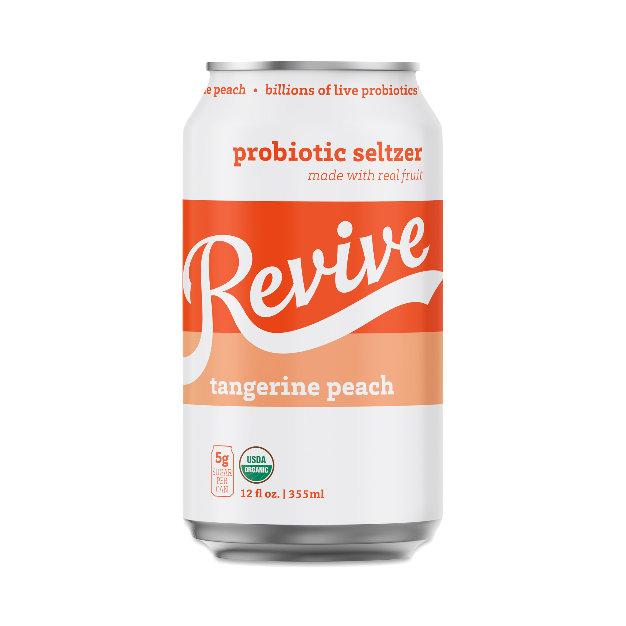 Revive Drinks Probiotic Seltzer, Tangerine Peach