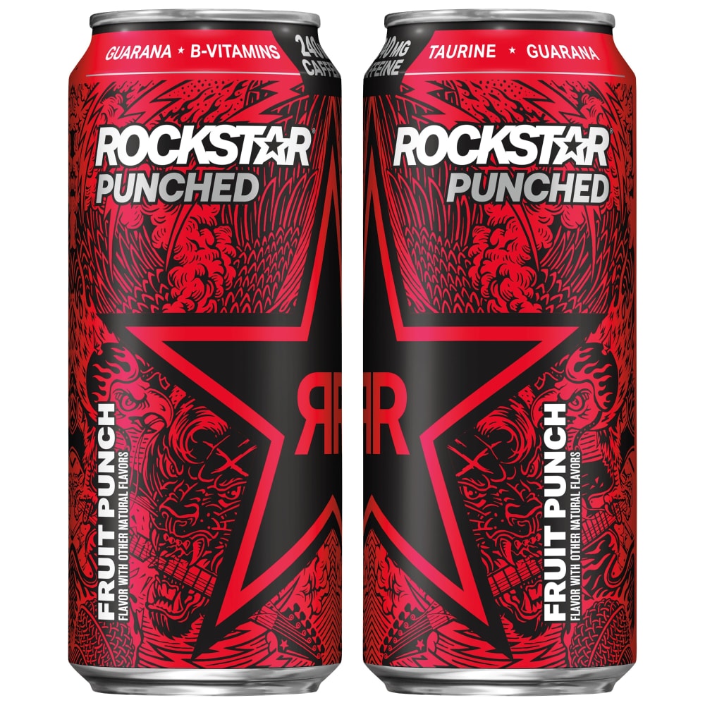 Rockstar Punched Energy Drink Fruit Punch Flavor 16 Fl Oz Can