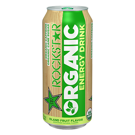 Rockstar Organic Energy Drink Island Fruit Flavor 15 Fl Oz