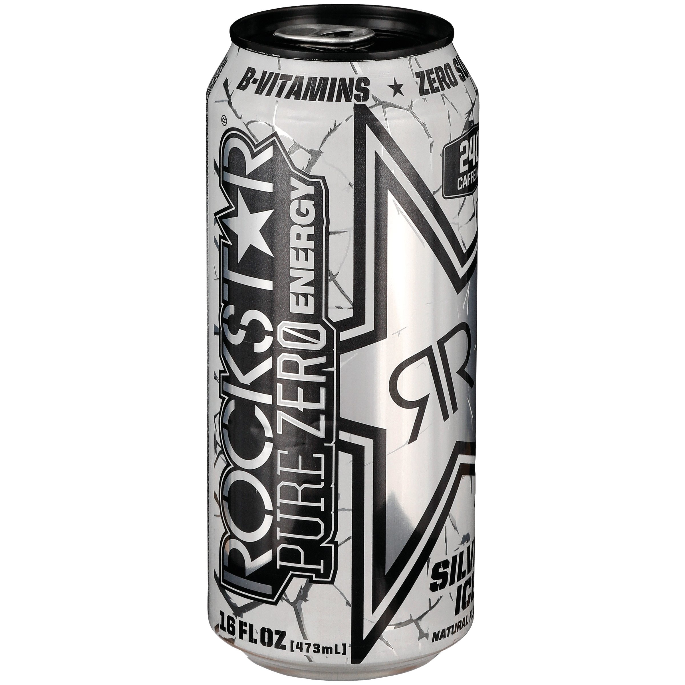 Rockstar Pure Zero Sugar Free Energy Drink Silver Ice 16 Fl Oz