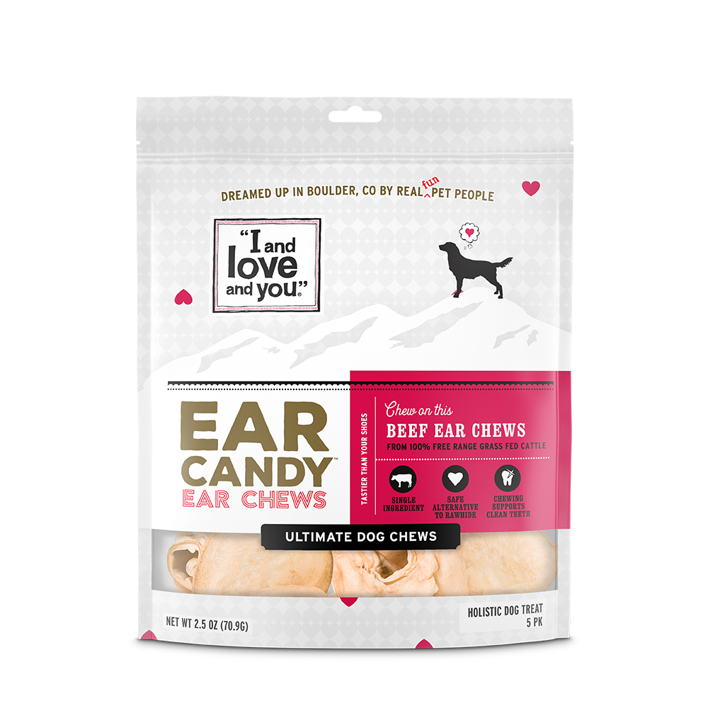 I and love and you. Ear Candy, Cow Ears Dog Chews - 5ct