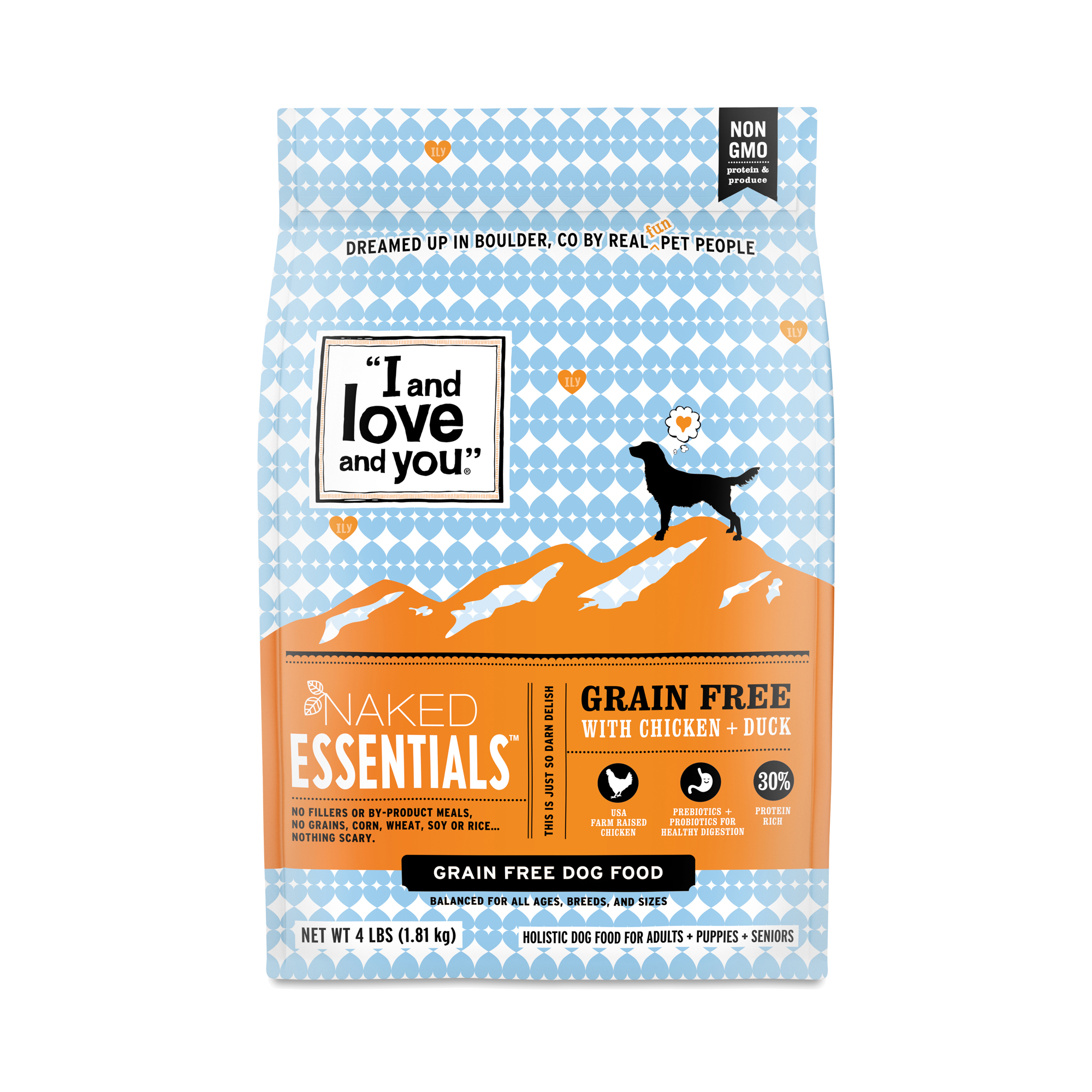 I and Love and You I&Love&You Naked Essentials Kibble Chicken & Duck Dog Food, 4 Lb