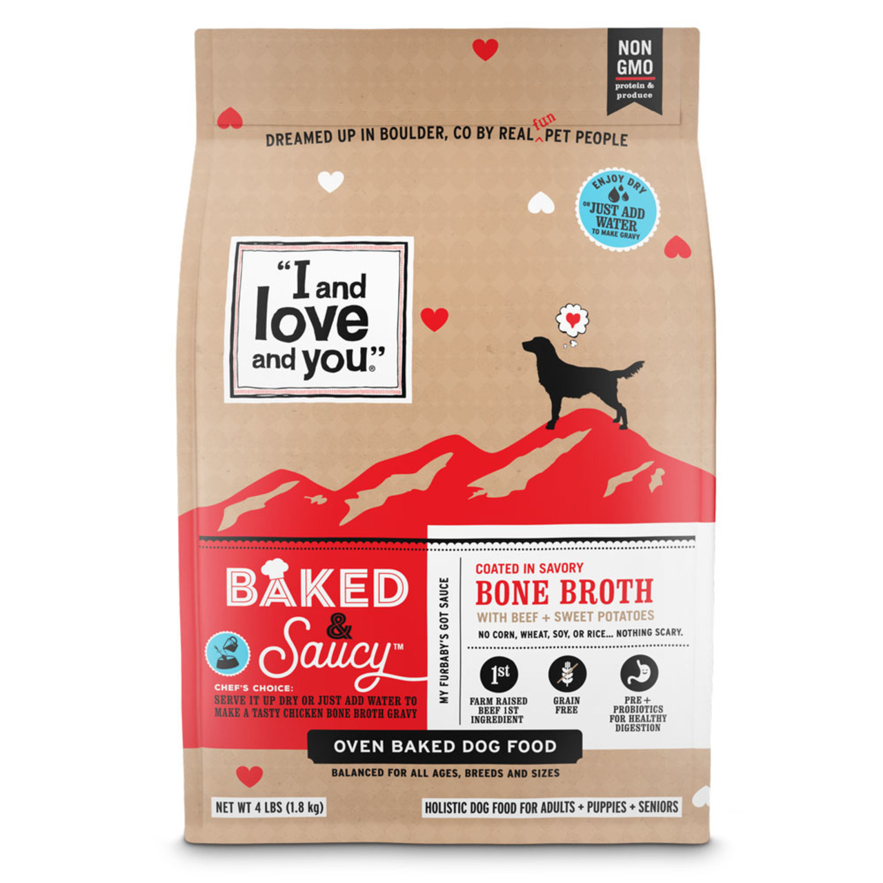 I And Love And You Baked & Saucy Beef + Sweet Potatoes Dog Food 4 Lb