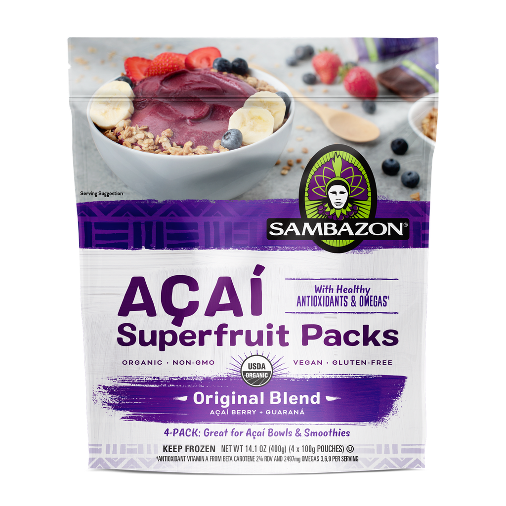 Sambazon Acai 4 Pack Original Blend Superfruit Packs 4 - 100 G Pouches