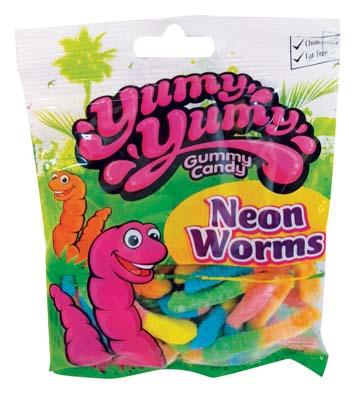 Yummy Gummy Neon Worms 114g