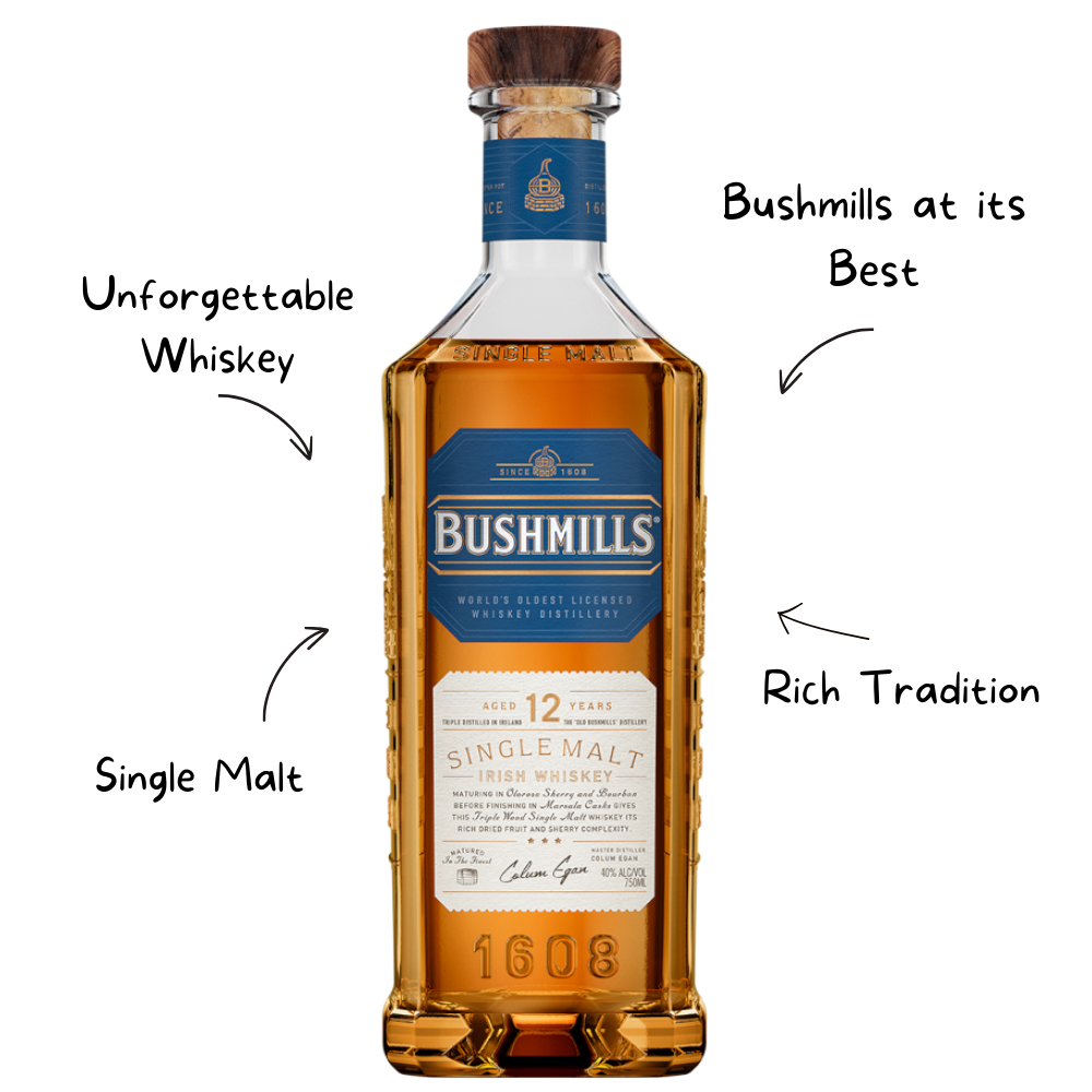 Bushmill's 12 Year Old Single Malt Irish Whiskey