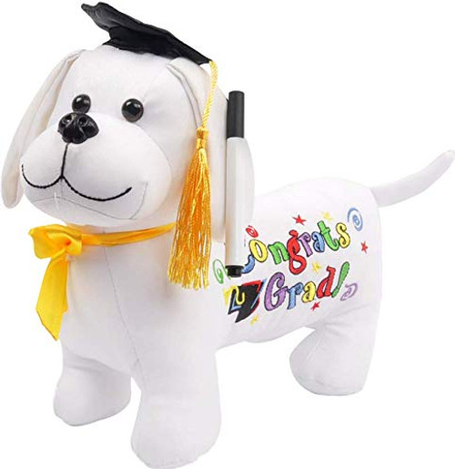 Graduation Autograph Dog With Marker - Congrats Grad! - 11 Inch