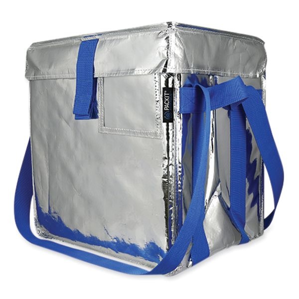 PackIt Fresh Eco Freeze Tote, 13.5 X 9 X 13, Silver/Blue