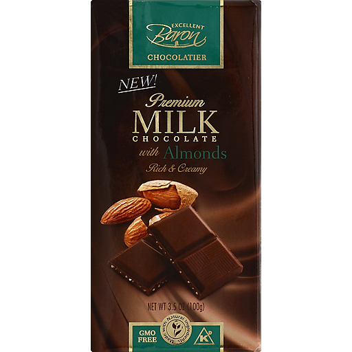 Excellent Baron Premium, With Almonds Milk Chocolate - 3.5 Oz