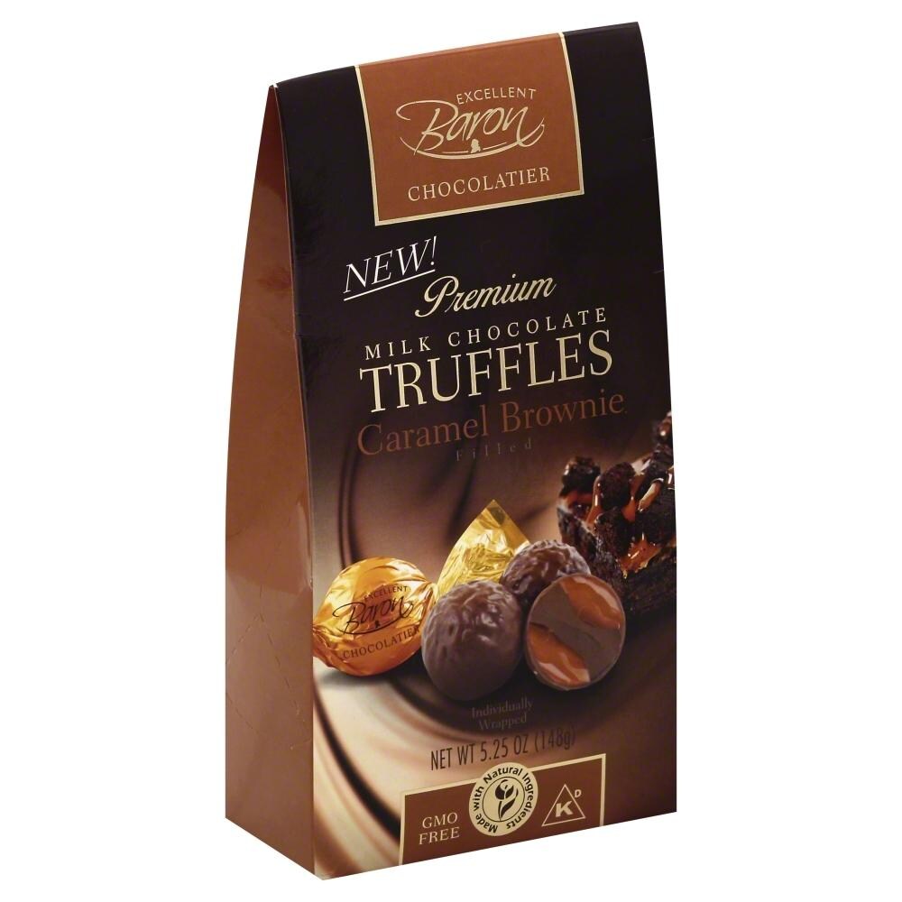Excellent Baron Truffles, Premium, Milk Chocolate, Caramel Brownie Filled
