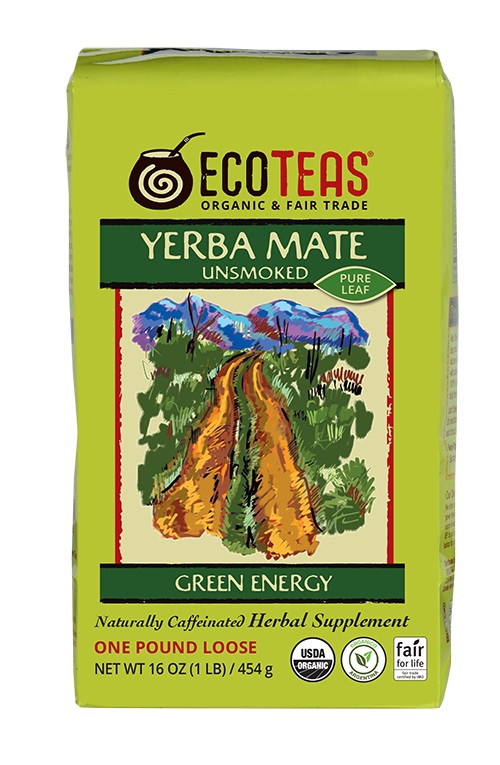 Eco Teas Organic Yerba Mate Unsmoked Green Energy Loose Tea - Case Of 6 - 1 Lb