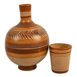 Terracotta Water Jug W/cup 4qts Botellon