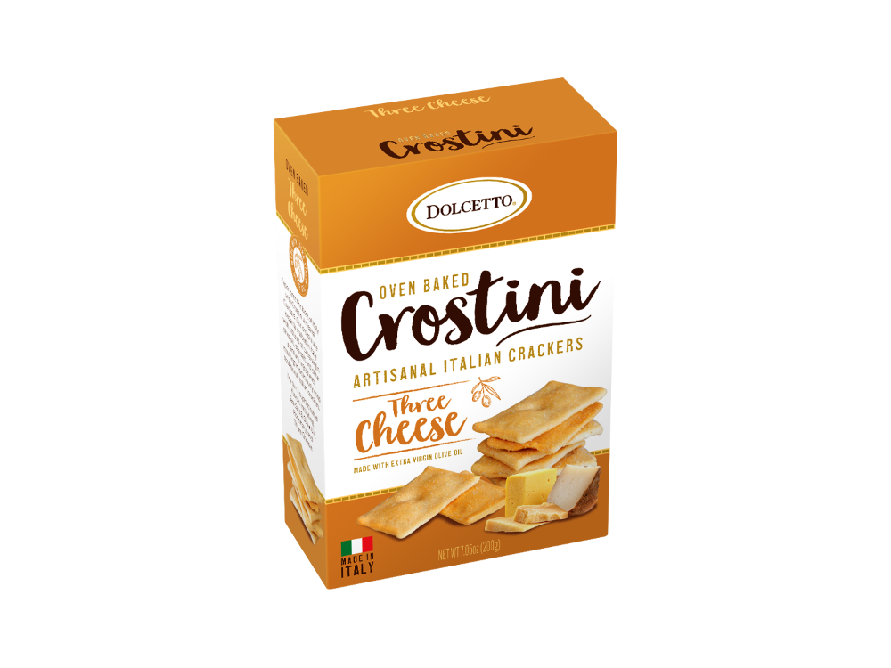 Dolcetto Oven Baked Crostini Three Cheese Italian Crackers