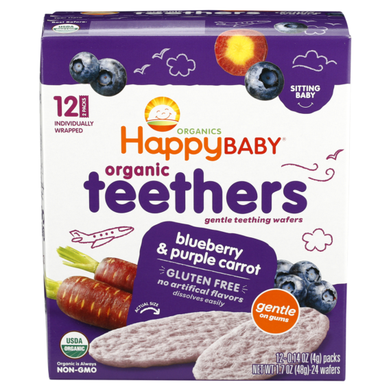 Happy Baby Gentle Teethers Blueberry & Purple Carrot, 1.7 Oz