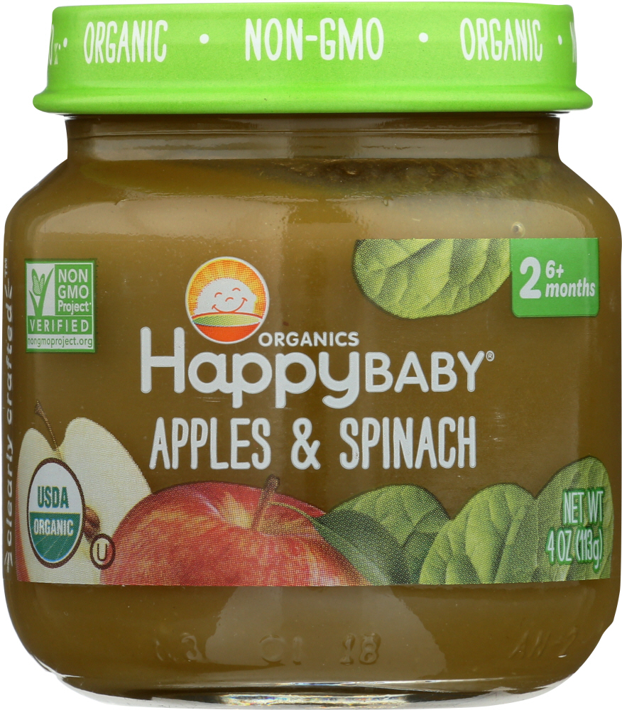 Happy Baby Organics Apples And Spinach Stage 2 Food