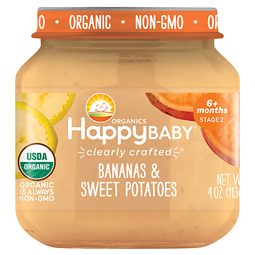 Happy Baby Organics Stage 2 Bananas & Sweet Potatoes Food