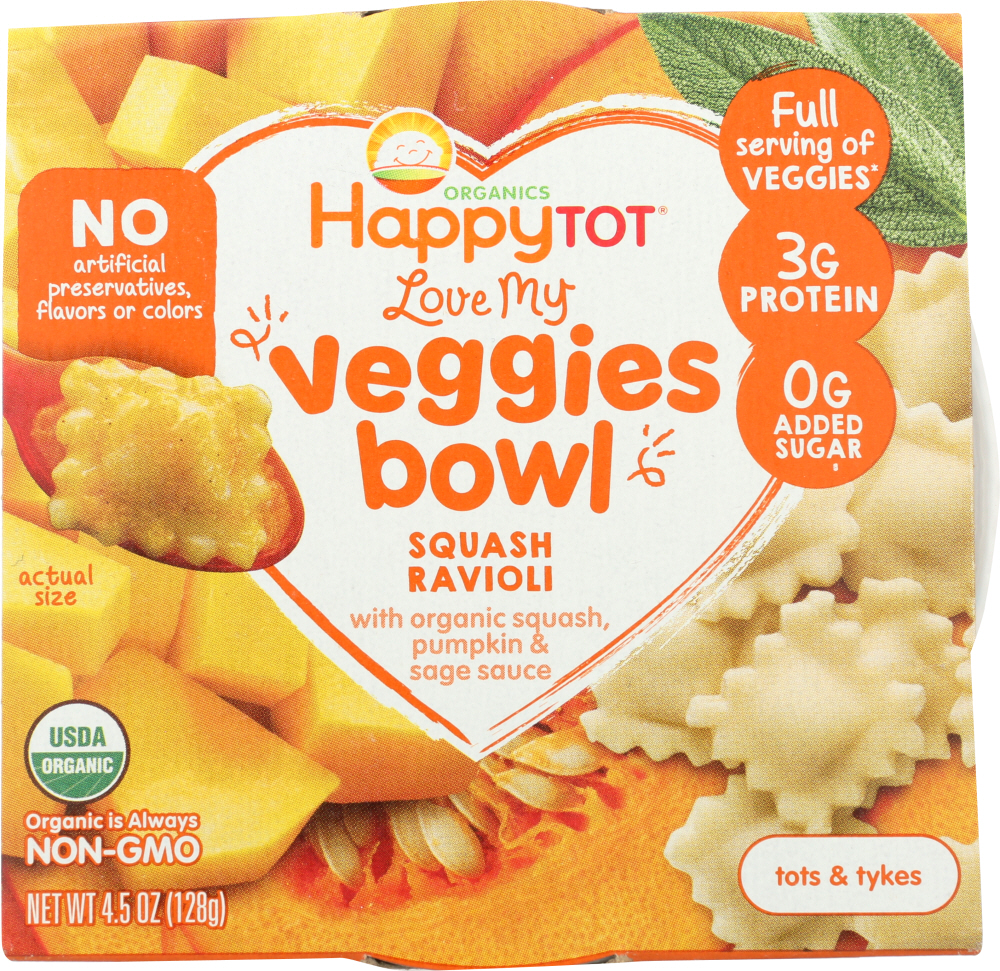 Happy Tot Organics Squash Ravioli, Organic, Tots & Tykes (12+ Months)