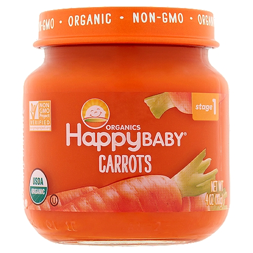 HappyBaby Carrots, Clearly Crafted, Stage 1 4 Oz