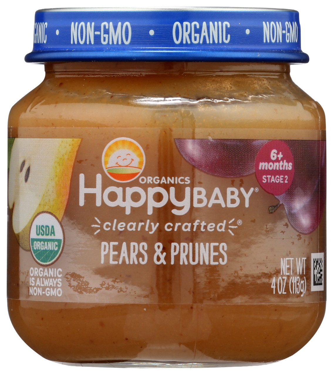 Happy Baby Organics Food, Pears & Prunes, Clearly Crafted, Stage 2