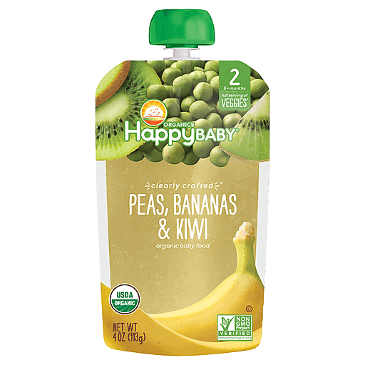 Happybaby Peas Bananas And Kiwi Pouch, 4 Oz