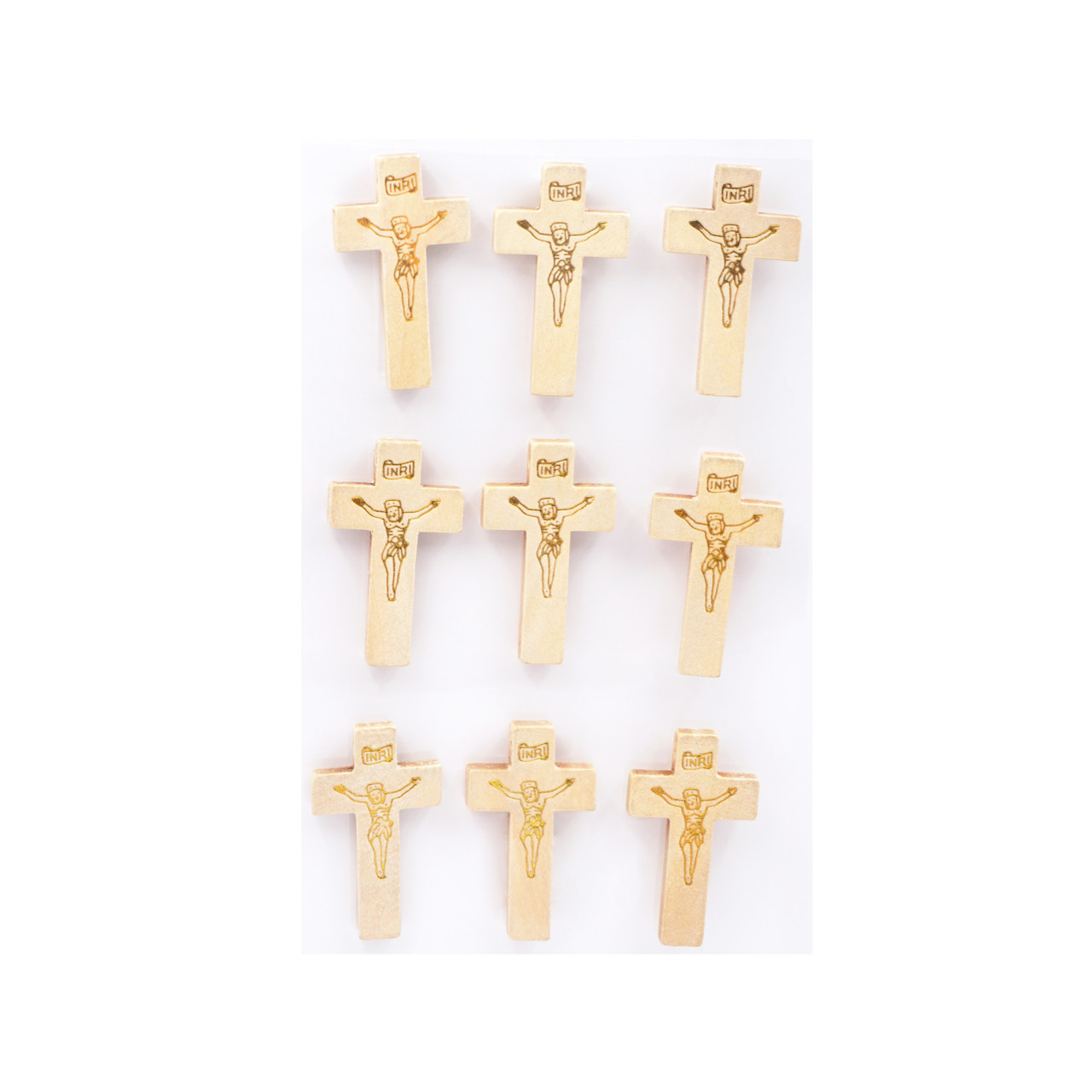 HS-038 Wooden Cross Stickers, Lt Brown