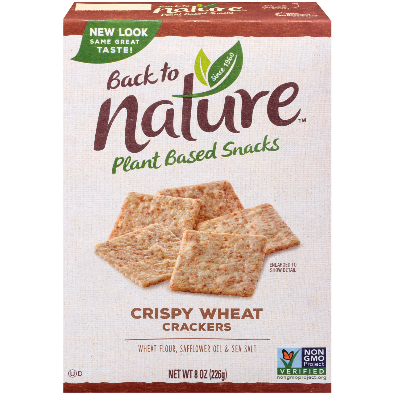 Back To Nature Plant Based Snacks Crispy Wheat Crackers 8 Oz. Box