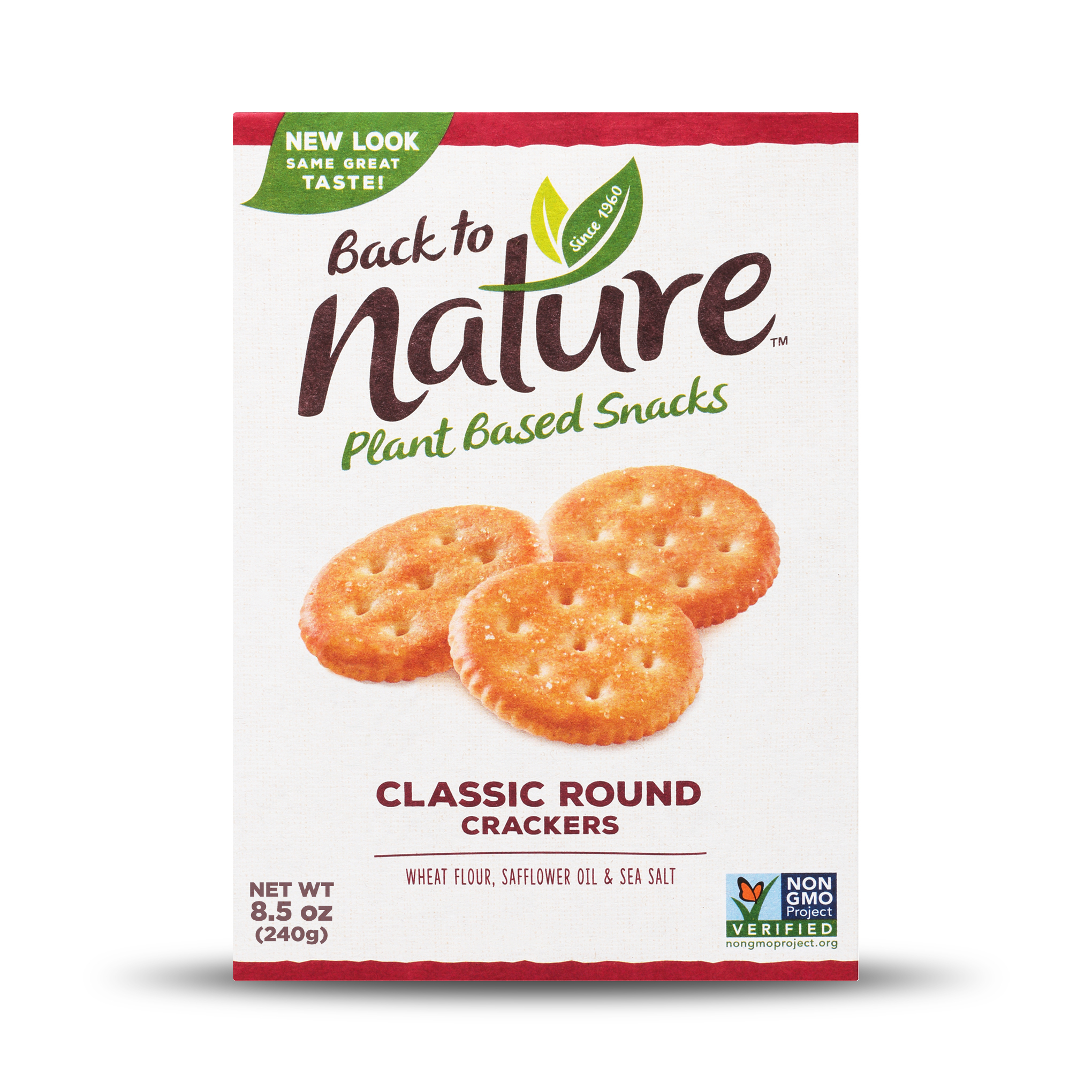 Back To Nature Plant Based Snacks Classic Round Crackers 8.5 Oz. Box