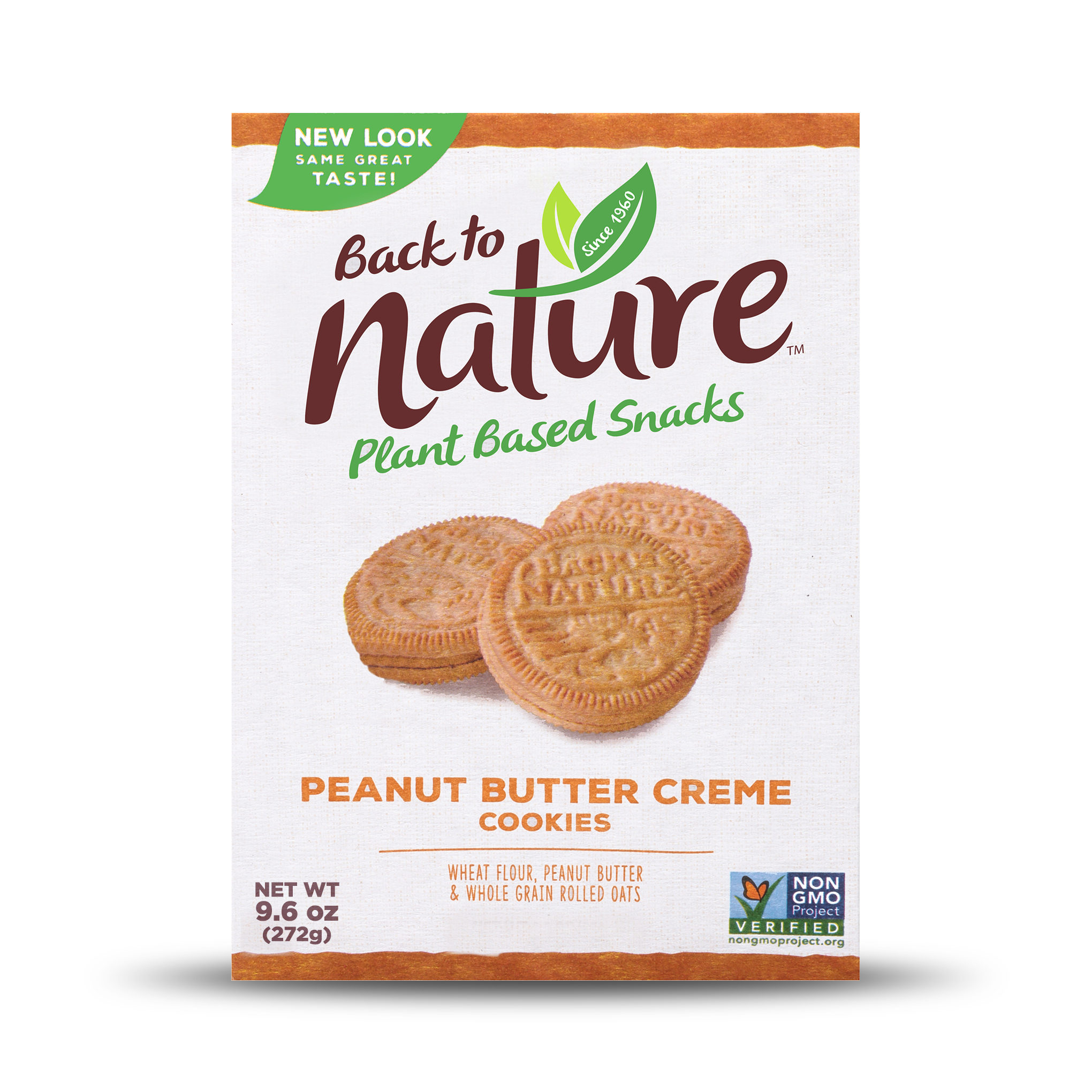 Back To Nature Plant Based Snacks Peanut Butter Creme Cookies 9.6 Oz. Box