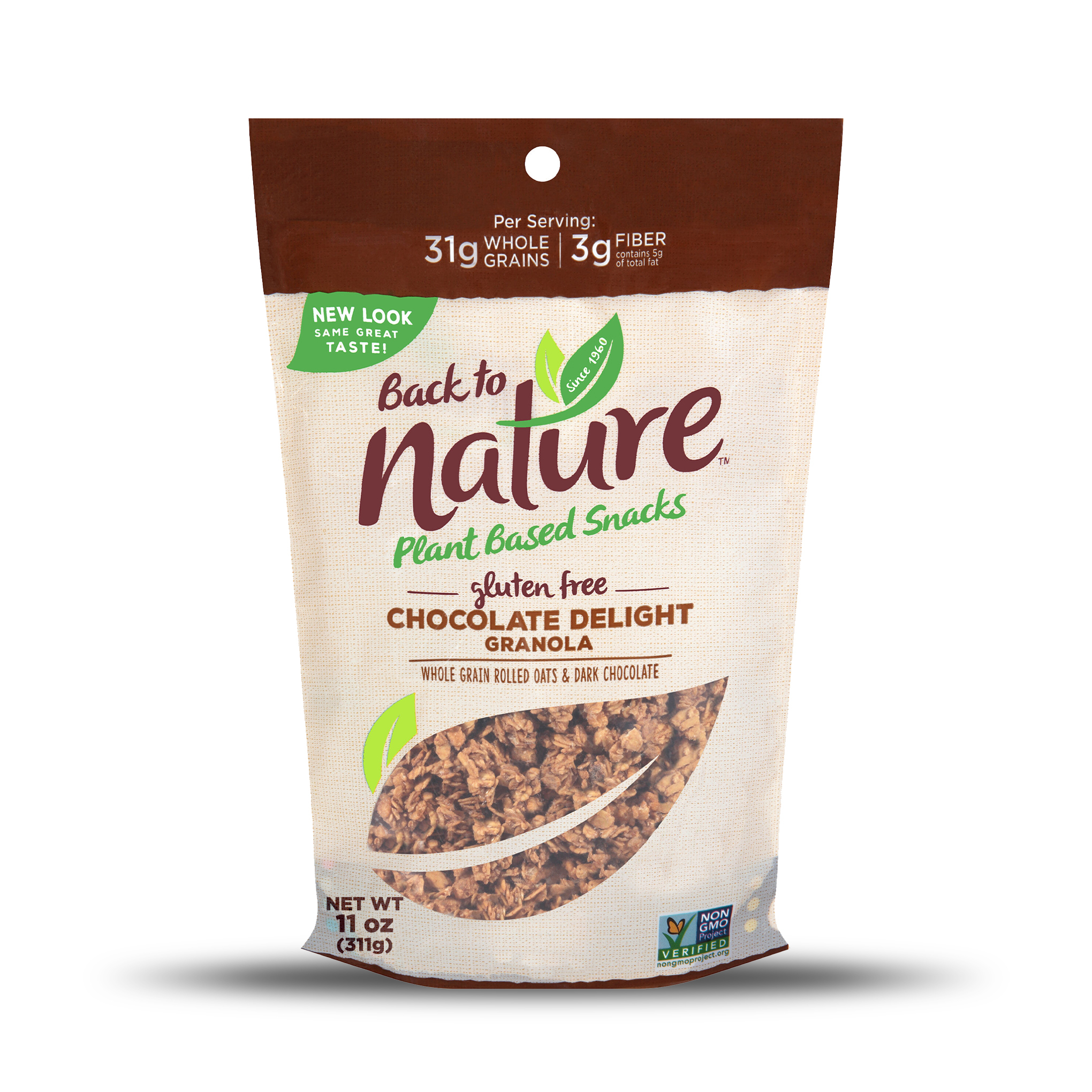 Back To Nature Plant Based Snacks Gluten Free Chocolate Delight Granola 11 Oz. Bag