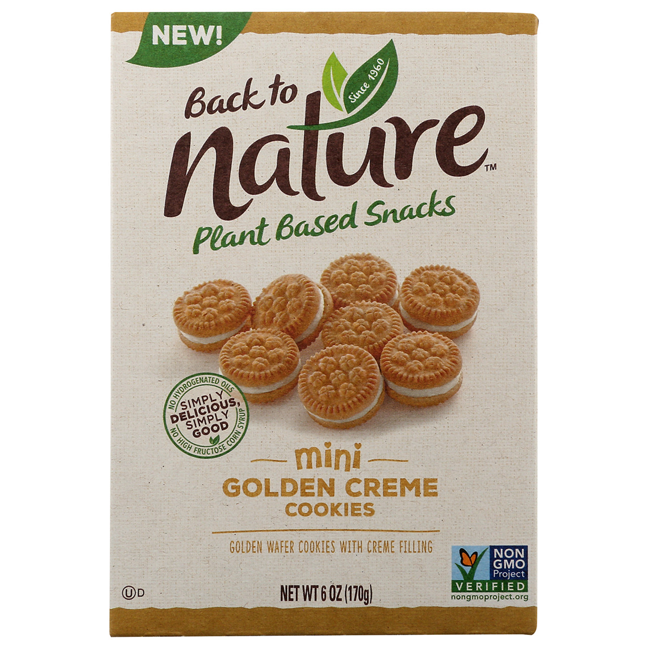 Back to Nature Cookies Mini Golden Cream - Case Of 6-6 Oz