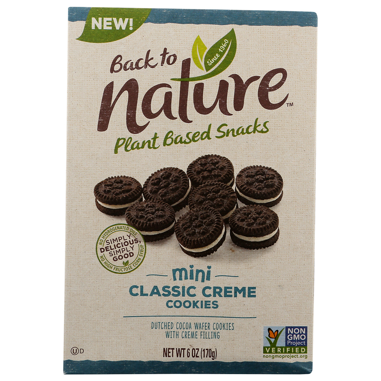 Back To Nature Plant Based Snacks Mini Classic Creme Cookies 6 Oz