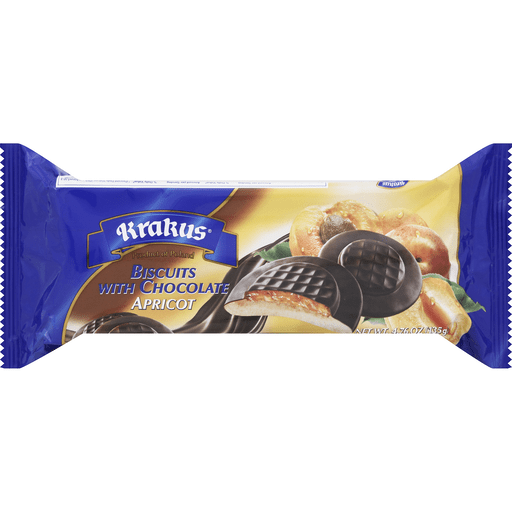 Krakus Biscuits, With Chocolate, Apricot