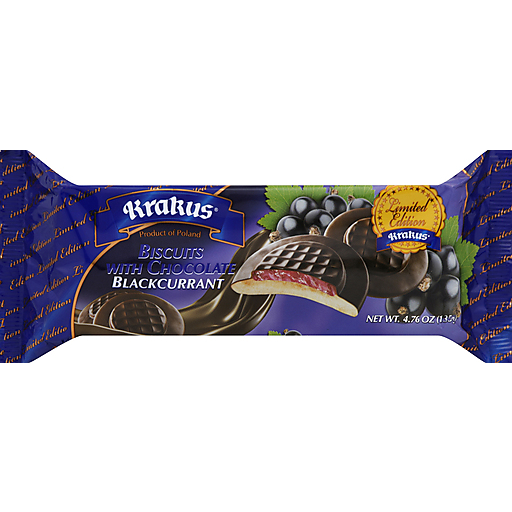 Krakus Biscuits, With Chocolate, Blackcurrant