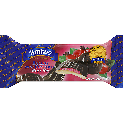 Krakus Biscuits, With Chocolate, Rose Hip