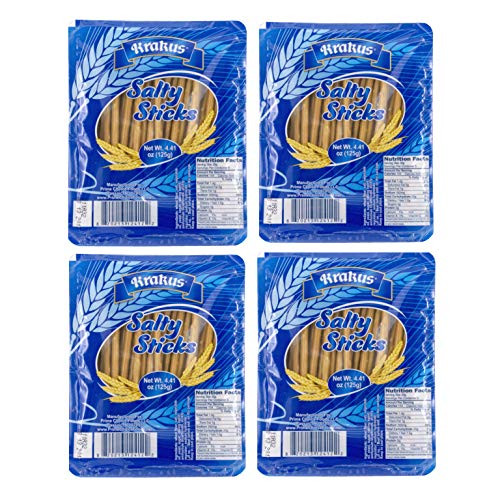 KRAKUS SALTY STICKS 4 Pack X 125 G - 4.41 Oz- Product Of Poland