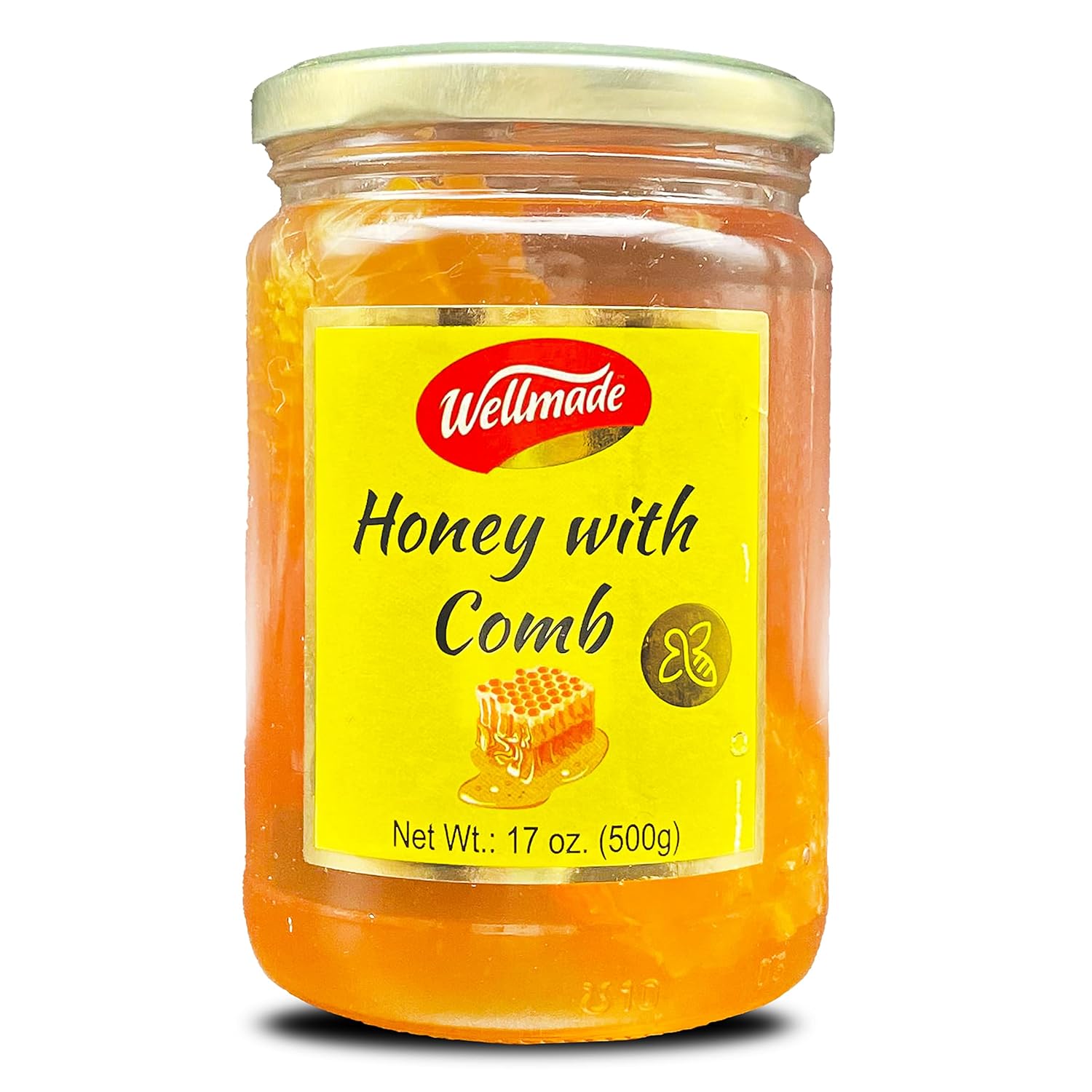 Wellmade Pure Raw Gourmet Honeycomb Miel Turca Peine De Miel Fresca Sin Filtrar Totalmente Natural Sin Filtrar En Tarro Sin Aditivos, Sin