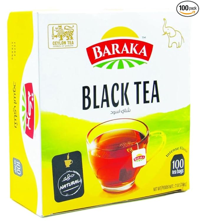 Baraka Natural Black Tea Bags 100 Count Bulk Box
